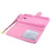 Luxury Sheepskin Rhinestone Magnetic Stand Leather Wallet Case with a Strap for Samsung Galaxy S6 G920 - Pink