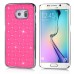 Luxury Shiny Diamond Rhinestone Studded Plating Hard Protective Case For Samsung Galaxy S6 Edge - Pink