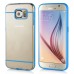 Luxury Slim Transparent Clear Colored Lines Back Gel Case Hard Cover For Samsung Galaxy S6 G920 - Blue