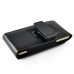 Luxury Universal Vertical Leather Pouch Holster with Belt Clip for Samsung Galaxy S6 G920/S6 Edge/S5 - Black