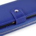Luxury Zipper Wallet PU Leather Bag Pouch With Magnetic Plastic Hard Back Case For Samsung Galaxy S6 G920 - Blue
