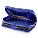 Luxury Zipper Wallet PU Leather Bag Pouch With Magnetic Plastic Hard Back Case For Samsung Galaxy S6 G920 - Blue