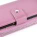 Luxury Zipper Wallet PU Leather Bag Pouch With Magnetic Plastic Hard Back Case For Samsung Galaxy S6 G920 - Pink