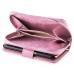 Luxury Zipper Wallet PU Leather Bag Pouch With Magnetic Plastic Hard Back Case For Samsung Galaxy S6 G920 - Pink