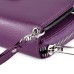Luxury Zipper Wallet PU Leather Bag Pouch With Magnetic Plastic Hard Back Case For Samsung Galaxy S6 G920 - Purple