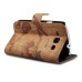 Map Wallet Style Leather Case Cover For Samsung Galaxy S3 i9300 - Dark Brown