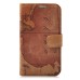 Map Wallet Style Leather Case Cover For Samsung Galaxy S3 i9300 - Dark Brown