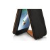 Matte Vertical Magnetic Flip Leather Case Holder for iPhone 4 / 4S (Black)