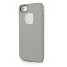Matte White Circle TPU and PC Bumper Case Cover for iPhone 4 iPhone 4S - Black