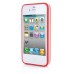 Matte White Circle TPU and PC Bumper Case Cover for iPhone 4 iPhone 4S - Red