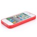 Matte White Circle TPU and PC Bumper Case Cover for iPhone 4 iPhone 4S - Red