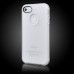 Matte White Circle TPU and PC Bumper Case Cover for iPhone 4 iPhone 4S - White