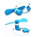 Multicolor 2 in 1 Portable Travel Mini USB Fan for iPhone & Android Smart Phone - Blue