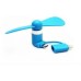Multicolor 2 in 1 Portable Travel Mini USB Fan for iPhone & Android Smart Phone - Blue