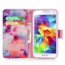 New Arrive Fashion Colorful Drawing Printed Fantastic Clouds PU Leather Flip Wallet Stand Case With Card Slots For Samsung Galaxy S5 G900