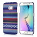 New Ethnic Style Colorful Hard Back PC Shell Case Cover For Samsung Galaxy S6 Edge - Blue And White