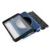 New Fashion 360 Degree Rotating Plastic Stand Defender Case With Touch Screen Film Hand Belt For iPad Air (iPad 5) - Blue