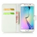 New Fashion Lichi And Crazy Horse Pattern Magnetic PU Leather Flip Stand Card Slots Case For Samsung Galaxy S6 Edge - White