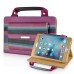 New Stripes Colorful Carrying Handbag PU Leather Smart Stand Case Cover For iPad Mini 4 - Purple And Black