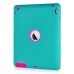 Newest Heavy Duty Shockproof Rugged Armor Hybrid Plastic And Silicone Defender Case Back Cover For iPad 2 / 3 / 4 - Blue And Magenta