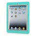 Newest Heavy Duty Shockproof Rugged Armor Hybrid Plastic And Silicone Defender Case Back Cover For iPad 2 / 3 / 4 - Green And Grey