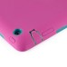 Newest Heavy Duty Shockproof Rugged Armor Hybrid Plastic And Silicone Defender Case Back Cover For iPad 2 / 3 / 4 - Magenta And Blue
