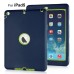 Newest Heavy Duty Shockproof Rugged Armor Hybrid Plastic And Silicone Defender Case Back Cover For iPad Air (iPad 5) - Blue And Green