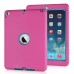 Newest Heavy Duty Shockproof Rugged Armor Hybrid Plastic And Silicone Defender Case Back Cover For iPad Air (iPad 5) - Magenta And Blue