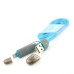 Noodle Design 2 in 1 8 Pin and Micro USB 2.0 High Speed Charging Sync Lightning Cable with Dust Cap for iPhone 5/5s/6 Samsung Galaxy S2/S3/S4 - Blue