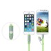 Noodle Design 2 in 1 8 Pin and Micro USB 2.0 High Speed Charging Sync Lightning Cable with Dust Cap for iPhone 5/5s/6 Samsung Galaxy S2/S3/S4 - Green