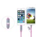 Noodle Design 2 in 1 8 Pin and Micro USB 2.0 High Speed Charging Sync Lightning Cable with Dust Cap for iPhone 5/5s/6 Samsung Galaxy S2/S3/S4 - Magenta