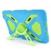 Pepkoo Spider Style 2 in 1 Hybrid  Plastic and Silicone Stand Defender Case with a Screen Film for iPad Mini 1/2/3 - Blue/Green