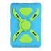 Pepkoo Spider Style 2 in 1 Hybrid  Plastic and Silicone Stand Defender Case with a Screen Film for iPad Mini 1/2/3 - Blue/Green