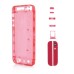Plastic Back Cover Faceplates with Side Buttons SIM Card Tray for iPhone 5s - Transarent Red