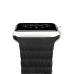 Quilted Genuine Leather With Adjustable Magnetic Closure Watch Band For Apple Watch 42 mm - Black