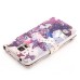 Rhinestone Magnetic Flip Leather Case with Card Slot Cover for Samsung Galaxy S5 G900 - Butterflies