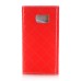 Rhinestone Magnetic Snap PU Leather Chain Handbag Folio Case With Card Slots for Samsung Galaxy S7 G930-Red