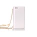 Rhinestone Magnetic Snap PU Leather Chain Handbag Folio Case With Card Slots for iPhone 7 - White