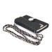 Rhinestone Magnetic Snap PU Leather Folio Case With Card Slots And Straps For iPhone 6 4.7 inch - Black