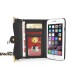 Rhinestone Magnetic Snap PU Leather Folio Case With Card Slots And Straps For iPhone 6 4.7 inch - Black