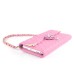 Rhinestone Magnetic Snap PU Leather Folio Case With Card Slots And Straps For iPhone 6 4.7 inch - Pink