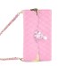 Rhinestone Magnetic Snap PU Leather Folio Case With Card Slots And Straps For iPhone 6 Plus - Pink