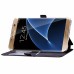 Rhombus Design Window View Flip Stand Leather Wallet Case for Samsung Galaxy S7 Edge - Black