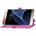 Rhombus Design Window View Flip Stand Leather Wallet Case for Samsung Galaxy S7 G930 - Magenta