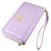 Rhombus Glittering Wallet Design Leather Case with Strap and Metal Chain for iPhone 6 iPhone 4 iPhone 5 Samsung Galaxy S3/4/5 - Light Purple