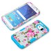 Roses PC And TPU Protective Hard Back Case Cover for Samsung Galaxy S7 G930 - Blue