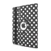 Round Dot Pattern 360 Degree Swivel Rotation Folio Leather Flip Stand Case Cover With Sleep Wake Function For iPad Air 2 (iPad 6)- Black