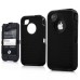 Rugged Hard Plastic Case For iPhone 4S (Black)