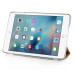 Separate Piece Tri-Fold PU Leather Flip Smart Cover PC Clear Back Stand Smart Case  For iPad Mini 4 - Gold
