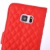 Sheepskin Camellia Rhinestone Pendant Magnetic Snap PU Leather Case With Card Slots for Samsung Galaxy Note 7 - Red